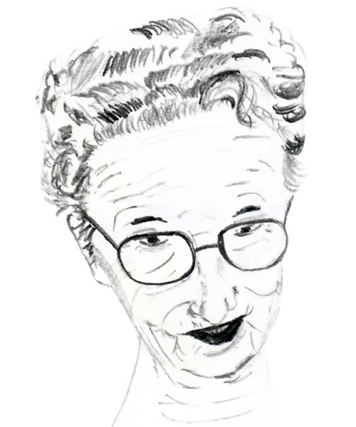 Mamie, à l’ordinateur
